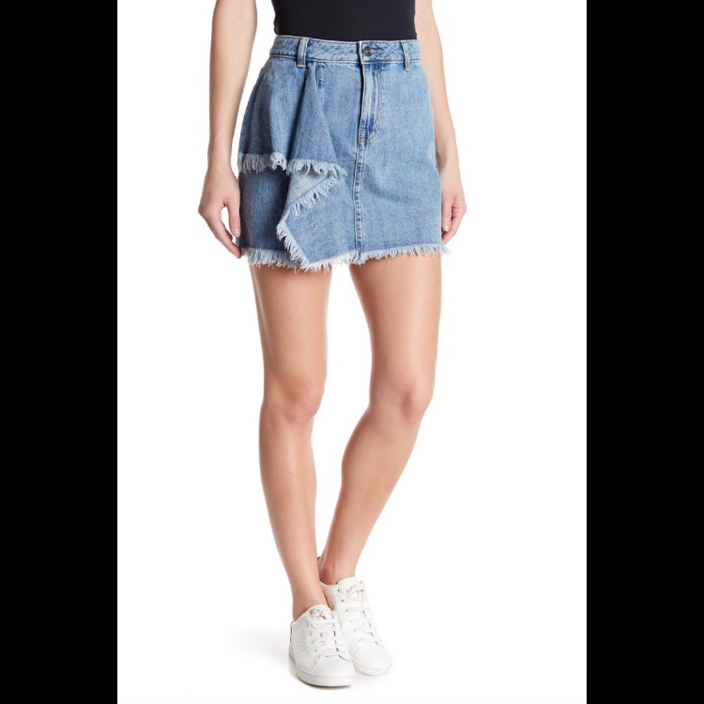 Melrose and Market Asymmetrical Jean Skirt